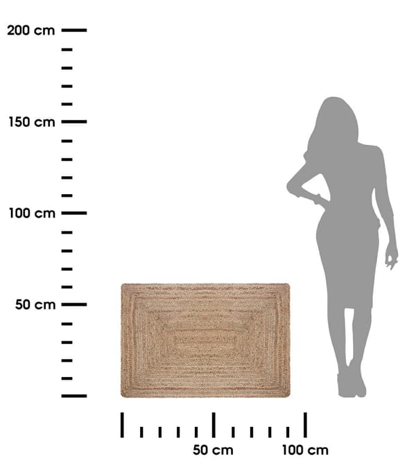 Rektangulært jutetæppe 60x90 cm