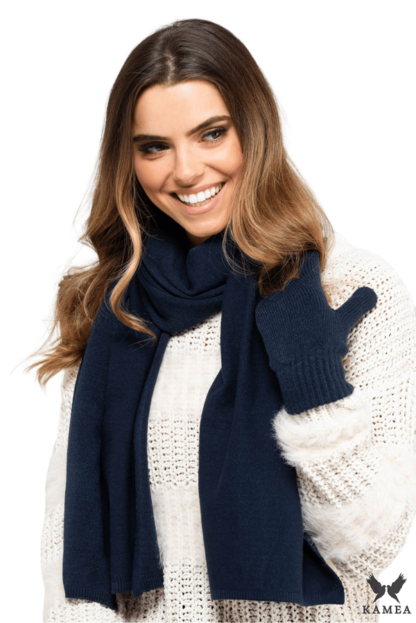 SCARF*05 dam vinter marinblå färg