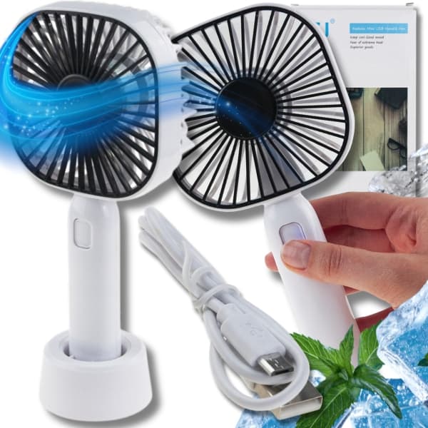 VENTILATOR MINI HÅNDVENTILATOR REJSE STRANDSKRIVEBORD USB