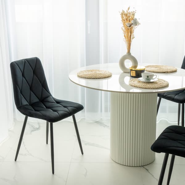 Madison Velvet polstret fløjlsstol, sort