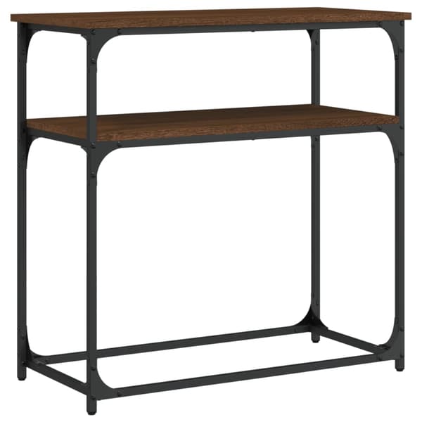 vidaXL konsolbord brunt egetræ 75x35,5x75 cm