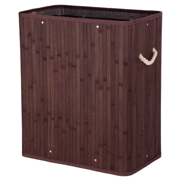 Bambuinen pyykkikori kannella 100L wenge
