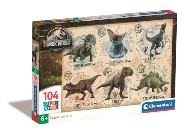 104-bitars pussel. Superfärg. Jurassic World