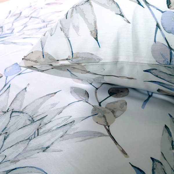 Bomullssängkläder 160x200 satin BOMULL vintermönster isblad blommor