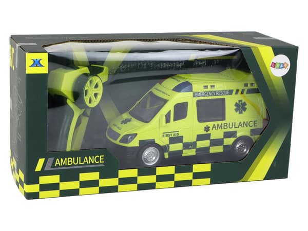 Fjernstyret gul ambulance med lys
