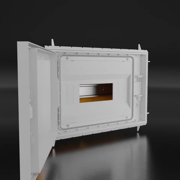 Infälld fördelningscentral QZERO IP65 12 moduler vit dörr 990.12 ML 0012