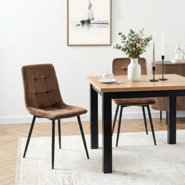 Klädd matstol PERU brun sammet modern loft