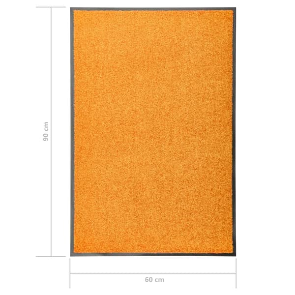 vidaXL vaskbar dørmåtte, orange, 60 x 90 cm