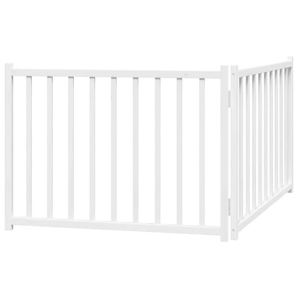 vidaXL Hopfällbar hundgrind 2 paneler vit 160 cm trä