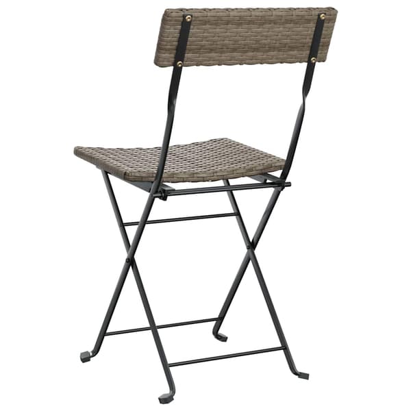 vidaXL foldbare bistrostole, sæt med 6, grå, polyrattan og stål