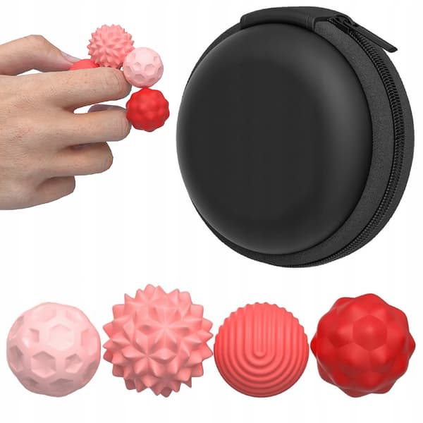 Magnetiske antistress-sensoriske bolde med etui ADHD ASD SI 4 stk. lyserøde
