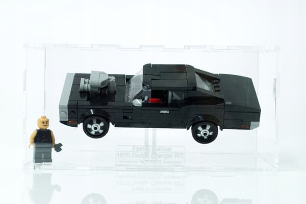 Æske, displaystativ TIL LEGO Speed klodser, beskytter mod støv og UV