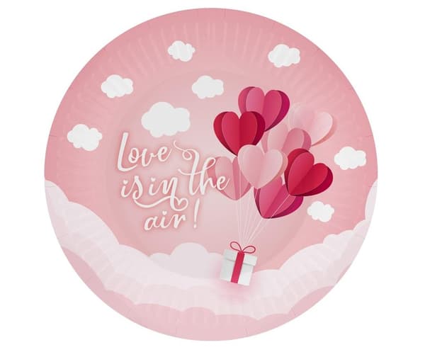 Rakkauspaperilautaset 18cm 6kpl