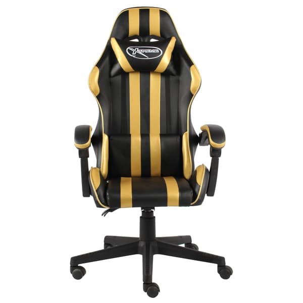 vidaXL gamingstol, sort og guld, kunstlæder
