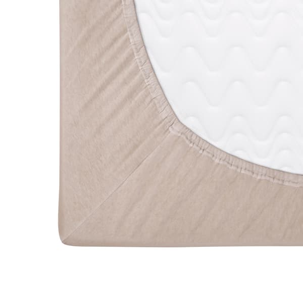 Stræklagen 120x200 elastisk JERSEY 100% BOMULD beige farve
