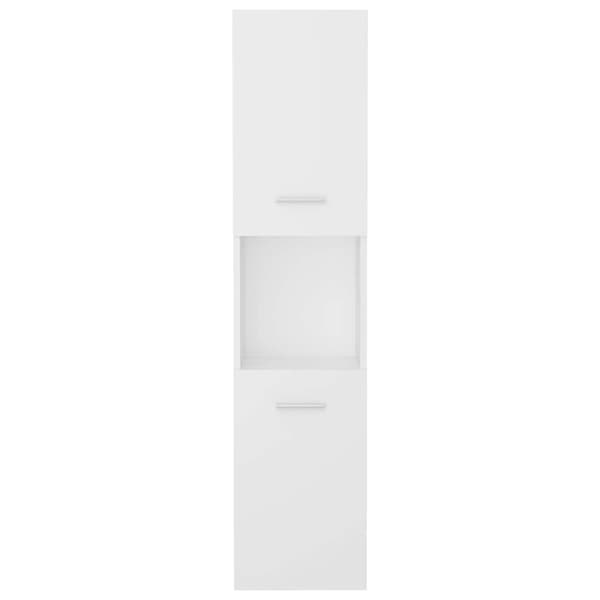 vidaXL badeværelsesskab hvid 30x30x130 cm spånplade