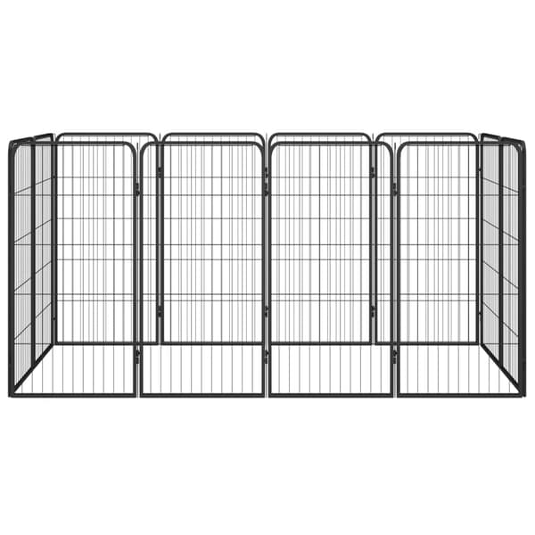 vidaXL hundebur, 12 paneler, sort, 50x100 cm, stål