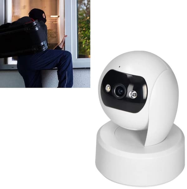 Tuya Wi-Fi 4MP Farve Indendørs PTZ Kamera Hukommelse Intercom Hvid