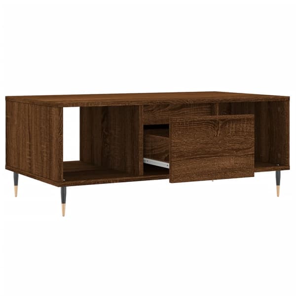 vidaXL sofabord brunt egetræ 90x50x36,5 cm