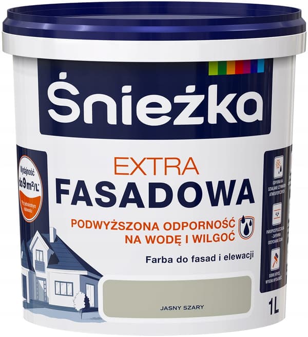 Śnieżka Fasadowa extra vaaleanharmaa 1L