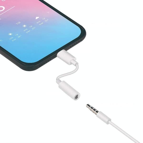 Hörlursadapter iPhone iPad Lightning minijack 3,5 mm Apple MFI 2 st