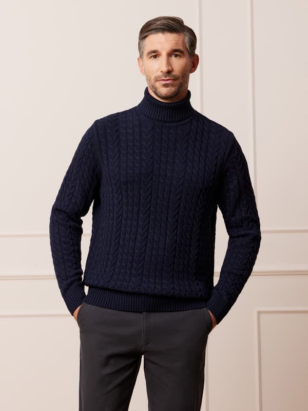 MARINEBLÅ ASHFIELD TURTLENECK XXL