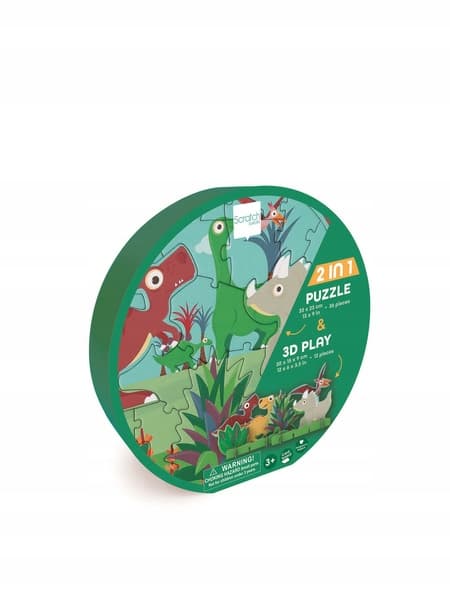 2D/3D dinosauriepussel för barn