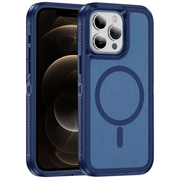 Etui med ramme til iPhone 12/12 Pro, til MagSafe, blå
