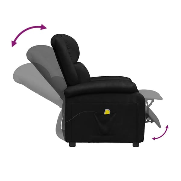 vidaXL massagestol, sort, kunstlæder
