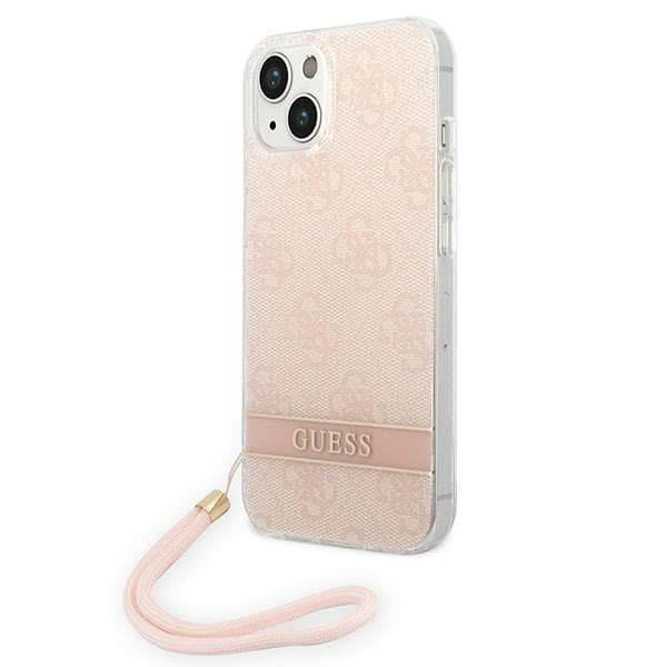Guess 4G Print Strap-etui til iPhone 14 Plus, lyserød