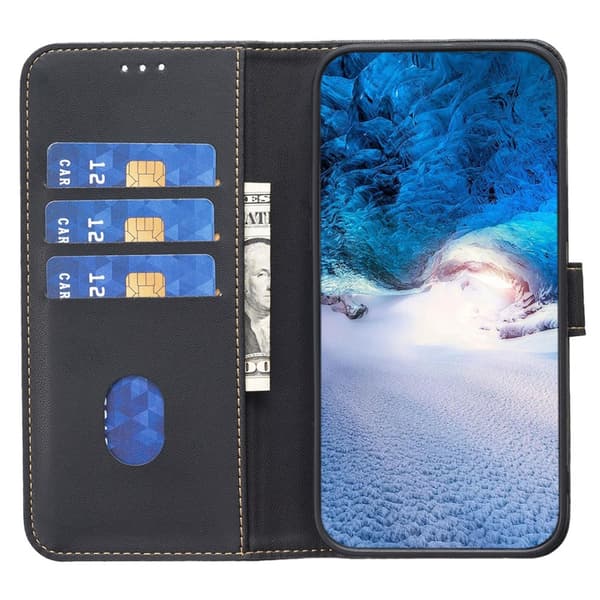 Flip-etui til Samsung Galaxy A25 5G, BINFEN pung, sort + 9H glas