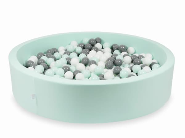 Dry mint pool 130x30 med 600 bolde: hvid, grå, lys mint
