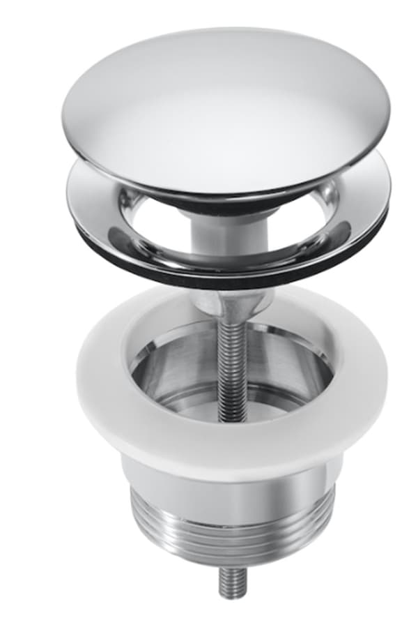 Universal klik-klik-stik med forkromet dæksel, 65 mm