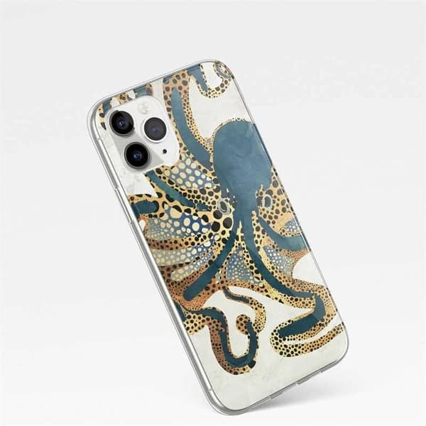 Octopus-skal till iPhone 14 Pro Max, TPU, blå