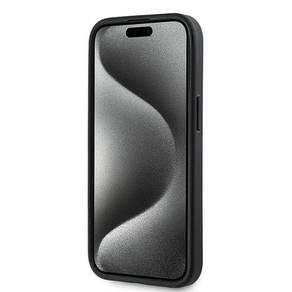 Karl Lagerfeld Diagonal Quilted Script-skal till iPhone 15 Plus, Svart