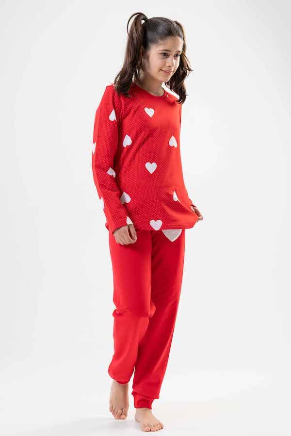 Flickpyjamas i bomull Vienetta 9/10 134 isolerad