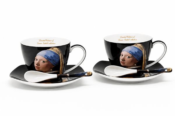 Porslinskoppar set 2x250 ml Vermeer Flicka med pärlörhänge Som present