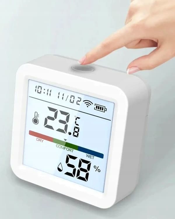TH05Z Tuya Zigbee temperatur- og fugtighedssensor, UR, LCD-display