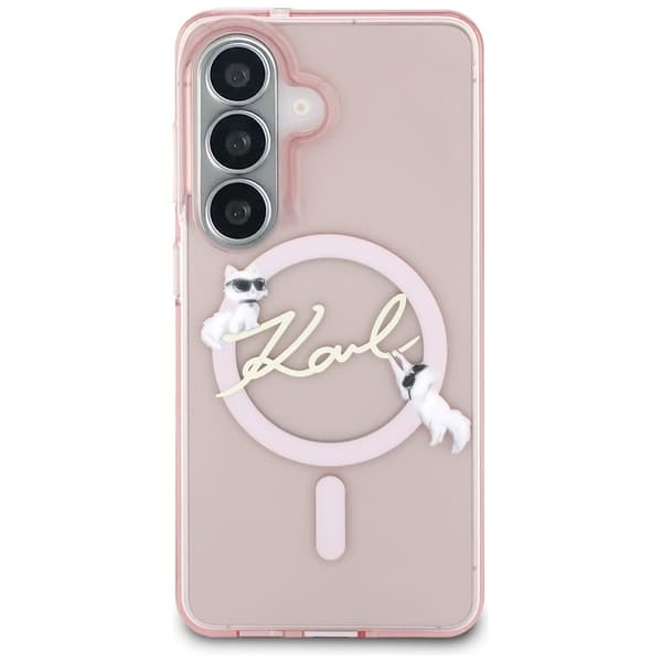 Karl Lagerfeld IML KC Script MagSafe-etui til Samsung Galaxy S26 Pink