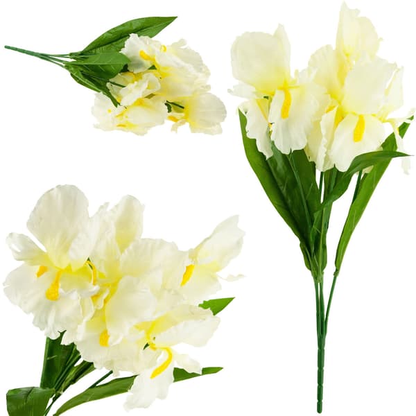 08357-B IRISBUKET KUNSTIG IRISBUKET HVID 7 STK. KUNSTIGE BLOMSTER IRIS