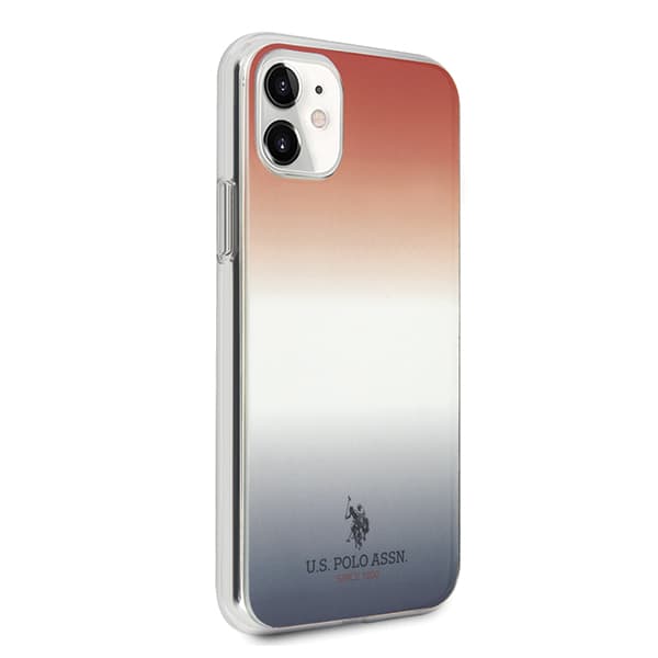 US Polo Gradient Pattern Collection iPhone 11-skal rött och blått
