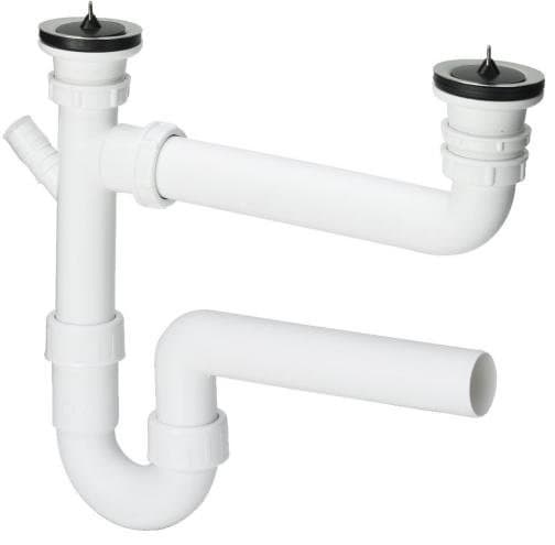 Afløbssæt til dobbeltvask med rørsifon 6/4"x50 plast