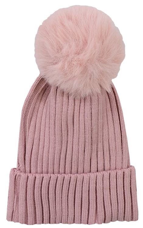 Noviti vintermössa med tjock mudd och pompon rosa 52/56 V020B