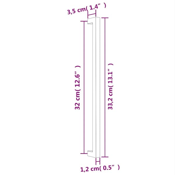 vidaXL skabsgreb, 10 stk., bronze, 320 mm, rustfrit stål