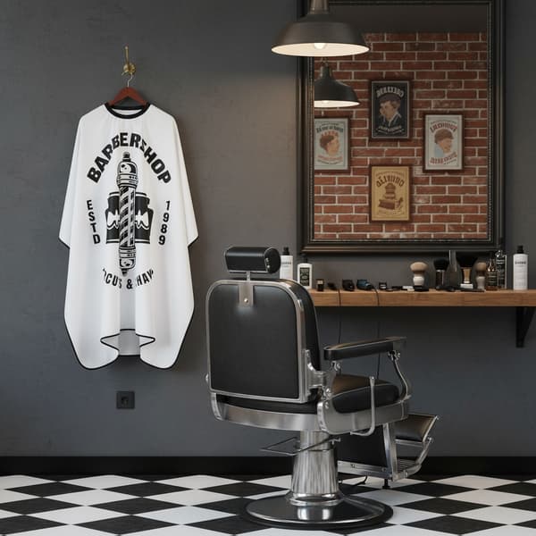 Barbermantel för en stor hårsalong
