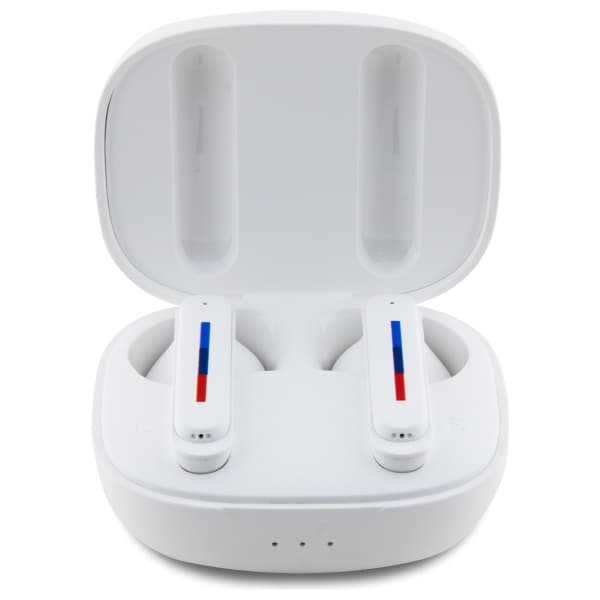 BMW Trykte Logoer Bluetooth TWS Hovedtelefoner + Dockingstation, Hvide