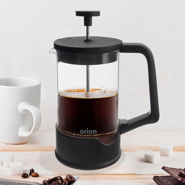 GLAS FRANSK PRESSE STEMPELKANDER TIL KAFFE, TE, SORT 400 ML
