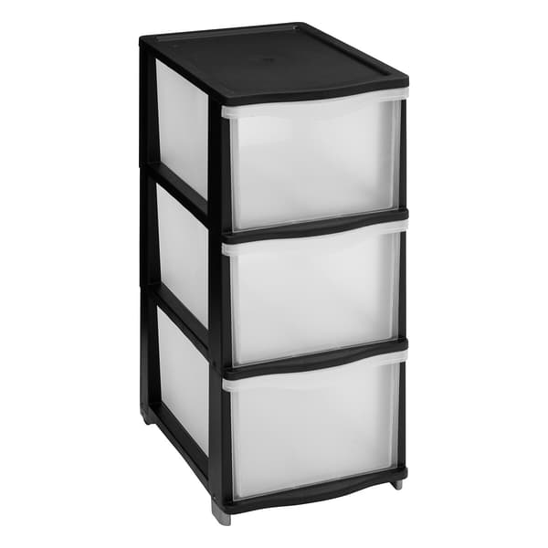 Organizer med 3 skuffer, sort, 60 cm
