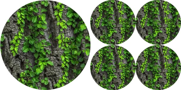 Sæt med runde bordmåtter 1+4 - CREEPER