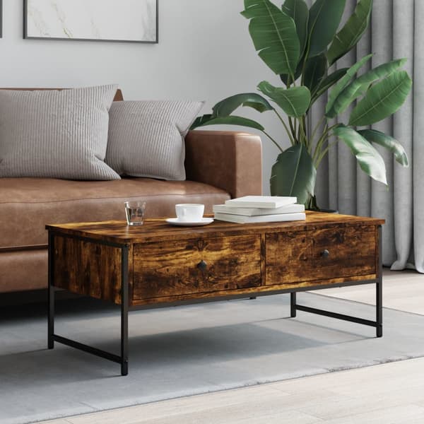vidaXL sofabord røget eg 101x49x39,5 cm